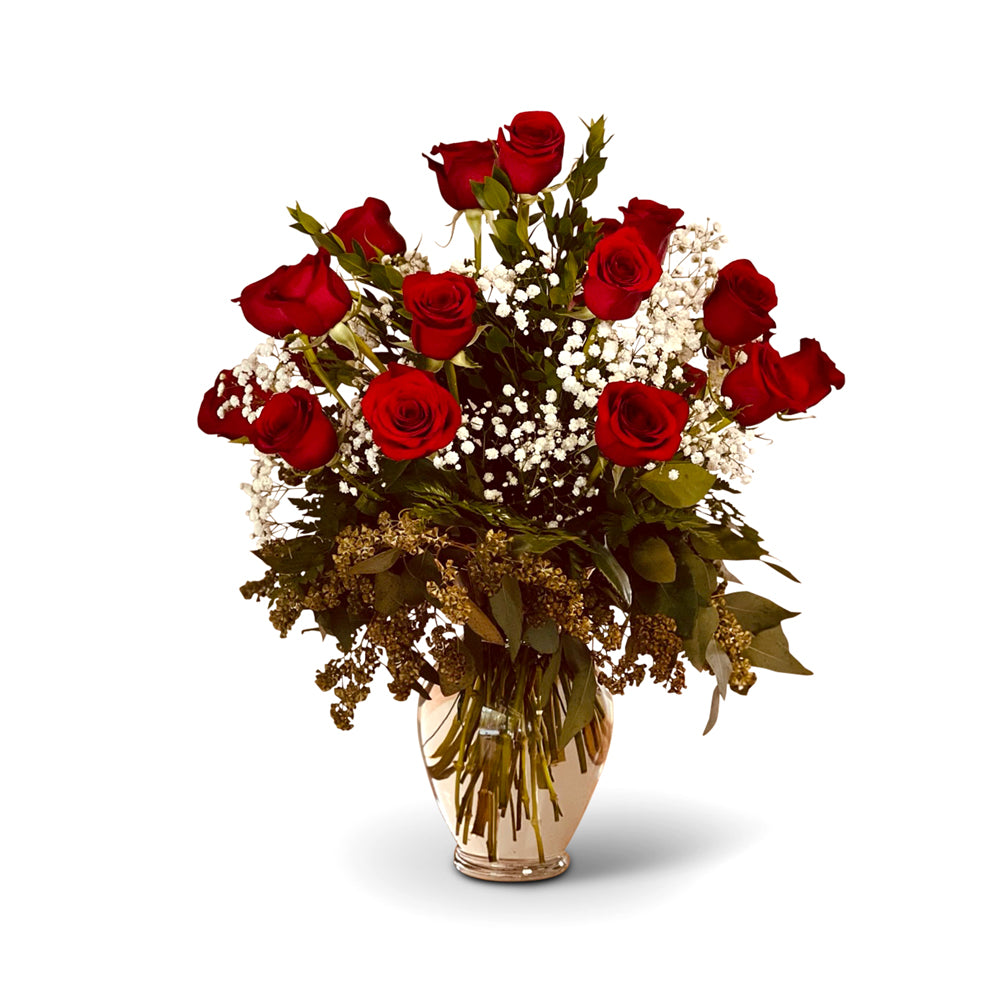 dozen red roses