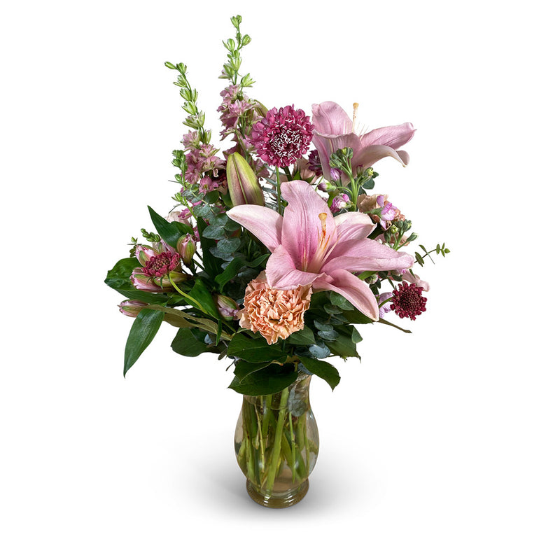 pink floral bouquets near me