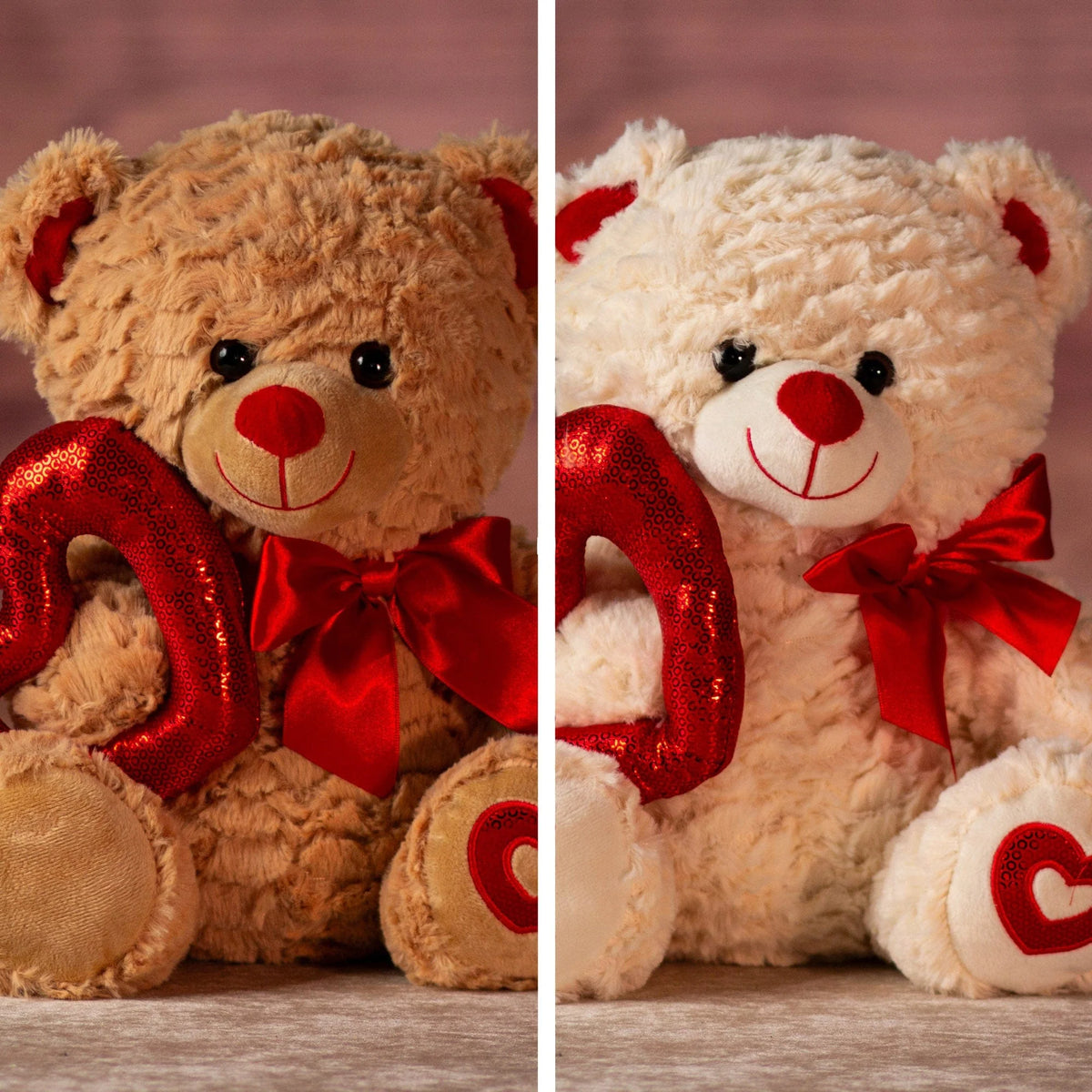  Beige and brown teddy bear options available as romantic gift add-on for local flower delivery