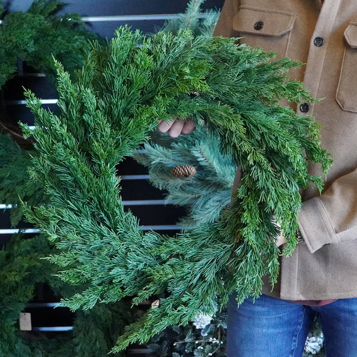 26" Faux Cedar Wreath