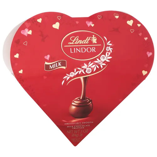 LINDT LINDOR MILK CHOCOLATE 3 OZ HEART BOX