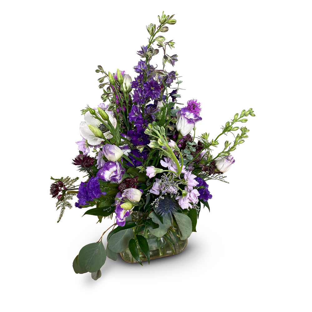 purple flowers delivery